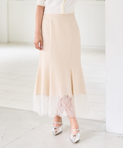 31 Sons de mode（トランテアン　ソン　ドゥ　モード）の「2026春夏新作 裾レースマーメイドスカート（スカート・レディース・ピンク/アイボリー・M/S）」の20枚目の写真