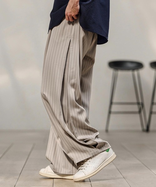 CAMBIO（カンビオ）の「mp14742-ピンストライプイージースラックスパンツ（スラックス・メンズ・グレー/ベージュ/ネイビー・M/L/XL）」の5枚目の写真