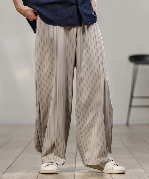 CAMBIO（カンビオ）の「mp14742-ピンストライプイージースラックスパンツ（スラックス・メンズ・グレー/ベージュ/ネイビー・M/L/XL）」の6枚目の写真