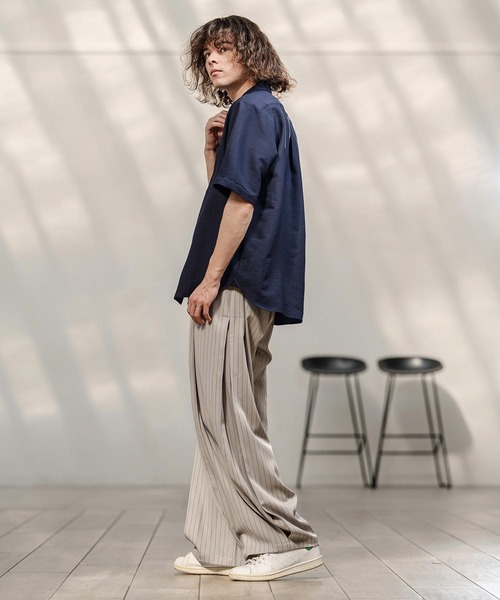 CAMBIO（カンビオ）の「mp14742-ピンストライプイージースラックスパンツ（スラックス・メンズ・グレー/ベージュ/ネイビー・M/L/XL）」の8枚目の写真