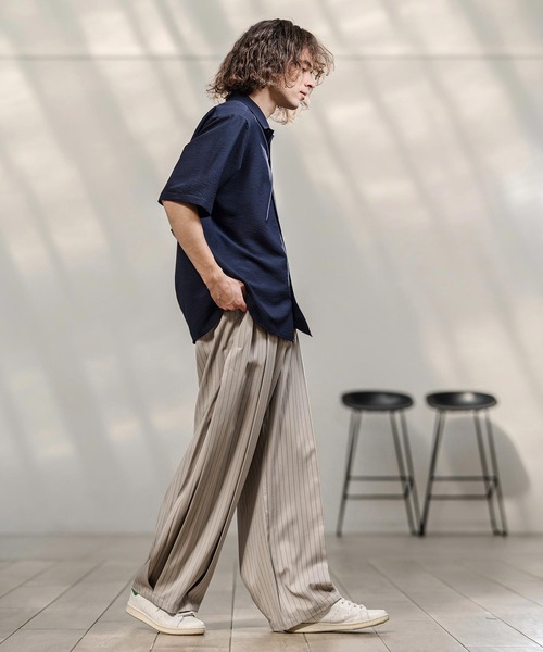 CAMBIO（カンビオ）の「mp14742-ピンストライプイージースラックスパンツ（スラックス・メンズ・グレー/ベージュ/ネイビー・M/L/XL）」の9枚目の写真