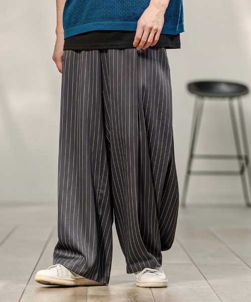 CAMBIO（カンビオ）の「mp14742-ピンストライプイージースラックスパンツ（スラックス・メンズ・グレー/ベージュ/ネイビー・M/L/XL）」の10枚目の写真