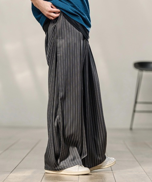 CAMBIO（カンビオ）の「mp14742-ピンストライプイージースラックスパンツ（スラックス・メンズ・グレー/ベージュ/ネイビー・M/L/XL）」の11枚目の写真