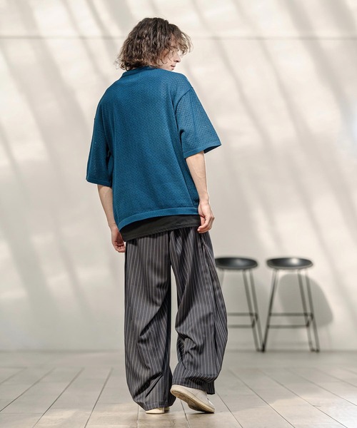 CAMBIO（カンビオ）の「mp14742-ピンストライプイージースラックスパンツ（スラックス・メンズ・グレー/ベージュ/ネイビー・M/L/XL）」の13枚目の写真