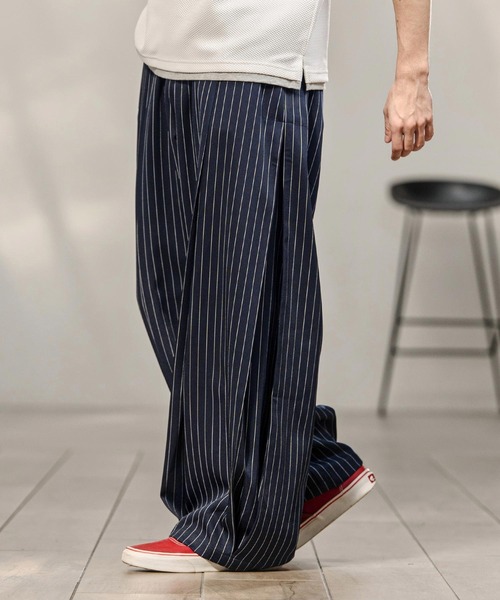 CAMBIO（カンビオ）の「mp14742-ピンストライプイージースラックスパンツ（スラックス・メンズ・グレー/ベージュ/ネイビー・M/L/XL）」の17枚目の写真