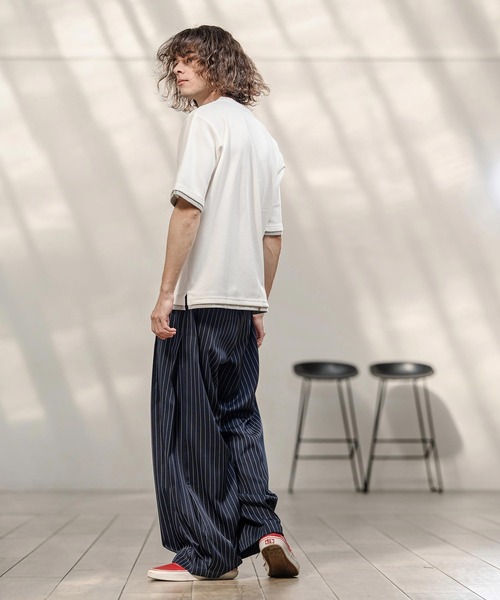 CAMBIO（カンビオ）の「mp14742-ピンストライプイージースラックスパンツ（スラックス・メンズ・グレー/ベージュ/ネイビー・M/L/XL）」の20枚目の写真