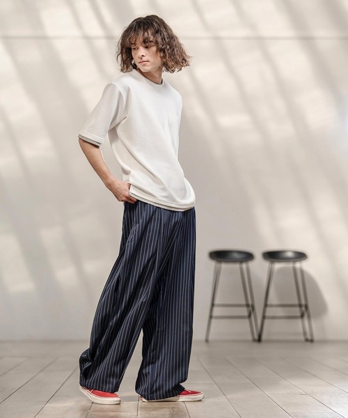 CAMBIO（カンビオ）の「mp14742-ピンストライプイージースラックスパンツ（スラックス・メンズ・グレー/ベージュ/ネイビー・M/L/XL）」の21枚目の写真