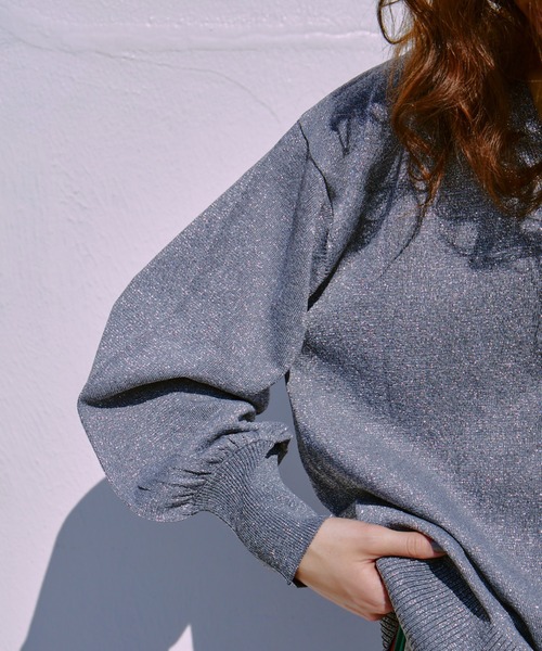 manana suerte(マニャーナスエルテ)の「ラメニットカーディガン(カーディガン/ボレロ・レディース・シルバー・FREE)」の6枚目の写真