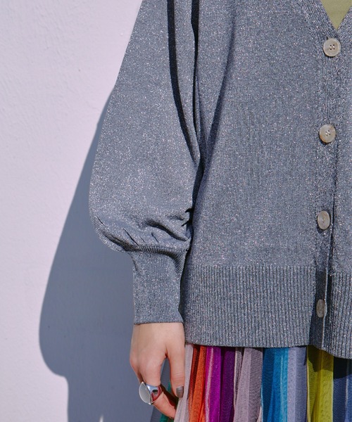 manana suerte(マニャーナスエルテ)の「ラメニットカーディガン(カーディガン/ボレロ・レディース・シルバー・FREE)」の7枚目の写真