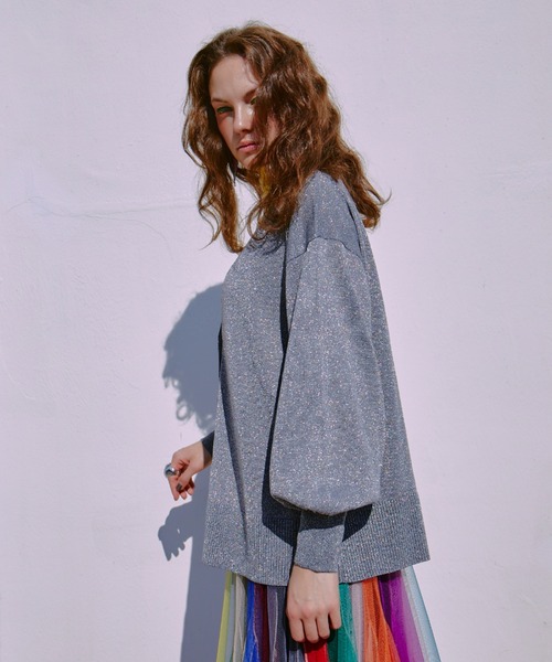 manana suerte(マニャーナスエルテ)の「ラメニットカーディガン(カーディガン/ボレロ・レディース・シルバー・FREE)」の9枚目の写真