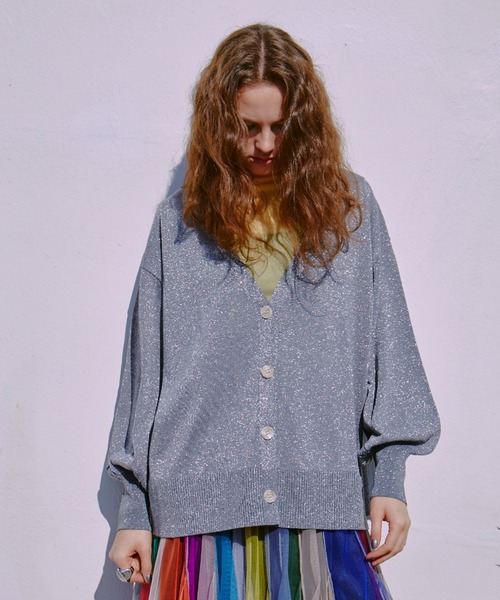 manana suerte(マニャーナスエルテ)の「ラメニットカーディガン(カーディガン/ボレロ・レディース・シルバー・FREE)」の11枚目の写真