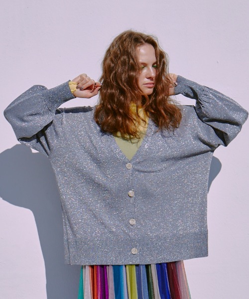 manana suerte(マニャーナスエルテ)の「ラメニットカーディガン(カーディガン/ボレロ・レディース・シルバー・FREE)」の12枚目の写真