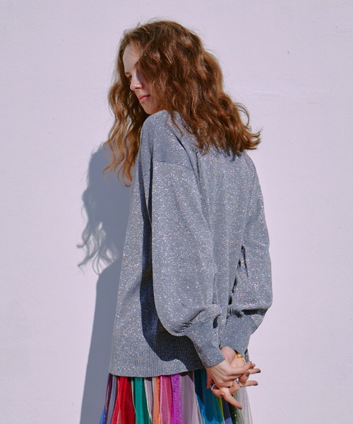 manana suerte(マニャーナスエルテ)の「ラメニットカーディガン(カーディガン/ボレロ・レディース・シルバー・FREE)」の14枚目の写真