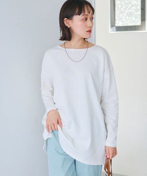 CROSS FUNCTION（クロスファンクション）の「《よれにくい》エブ楽 オーバーサイズロングスリーブコットンTシャツ【CROSS FUNCTION/クロスファンクション】（Tシャツ/カットソー・レディース・ブラック/カーキ/オフホワイト/チャコールグレー・M/L/LL）」の15枚目の写真