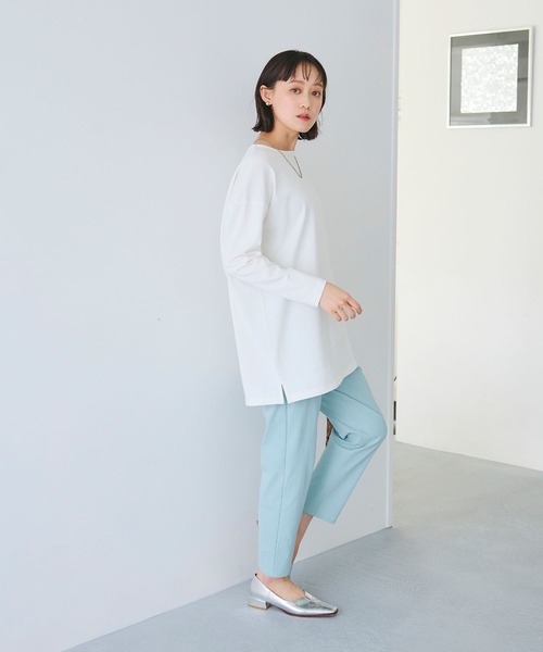 CROSS FUNCTION（クロスファンクション）の「《よれにくい》エブ楽 オーバーサイズロングスリーブコットンTシャツ【CROSS FUNCTION/クロスファンクション】（Tシャツ/カットソー・レディース・ブラック/カーキ/オフホワイト/チャコールグレー・M/L/LL）」の20枚目の写真