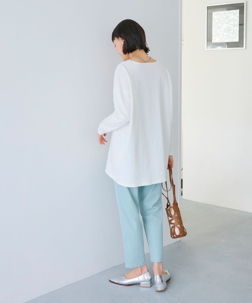 CROSS FUNCTION（クロスファンクション）の「《よれにくい》エブ楽 オーバーサイズロングスリーブコットンTシャツ【CROSS FUNCTION/クロスファンクション】（Tシャツ/カットソー・レディース・ブラック/カーキ/オフホワイト/チャコールグレー・M/L/LL）」の22枚目の写真