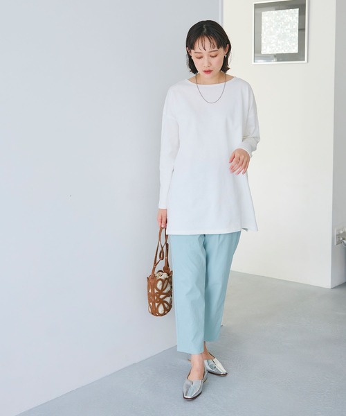 CROSS FUNCTION（クロスファンクション）の「《よれにくい》エブ楽 オーバーサイズロングスリーブコットンTシャツ【CROSS FUNCTION/クロスファンクション】（Tシャツ/カットソー・レディース・ブラック/カーキ/オフホワイト/チャコールグレー・M/L/LL）」の18枚目の写真