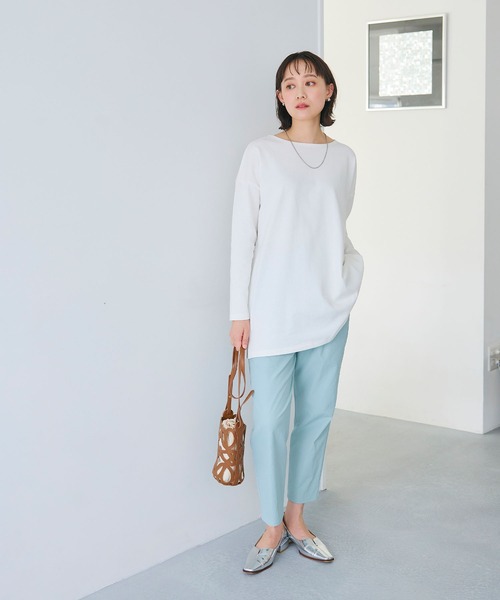 CROSS FUNCTION（クロスファンクション）の「《よれにくい》エブ楽 オーバーサイズロングスリーブコットンTシャツ【CROSS FUNCTION/クロスファンクション】（Tシャツ/カットソー・レディース・ブラック/カーキ/オフホワイト/チャコールグレー・M/L/LL）」の19枚目の写真