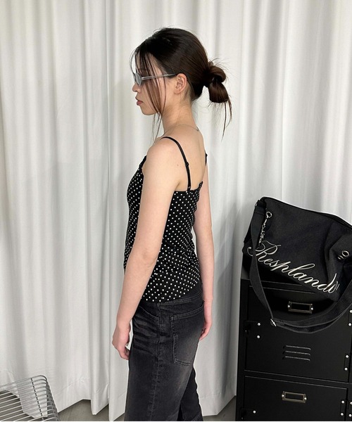 sedacle girl(セダクルガール)の「ヘンリーアソートキャミ(キャミソール・レディース・チャコールグレー/オフホワイト/ドット・MEDIUM/SMALL)」の4枚目の写真