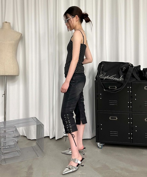 sedacle girl(セダクルガール)の「ヘンリーアソートキャミ(キャミソール・レディース・チャコールグレー/オフホワイト/ドット・MEDIUM/SMALL)」の6枚目の写真