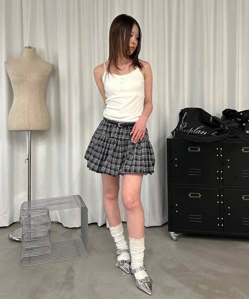 sedacle girl(セダクルガール)の「ヘンリーアソートキャミ(キャミソール・レディース・チャコールグレー/オフホワイト/ドット・MEDIUM/SMALL)」の15枚目の写真