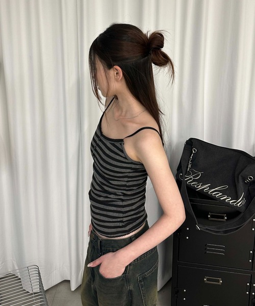 sedacle girl(セダクルガール)の「ヘンリーアソートキャミ(キャミソール・レディース・チャコールグレー/オフホワイト/ドット・MEDIUM/SMALL)」の17枚目の写真