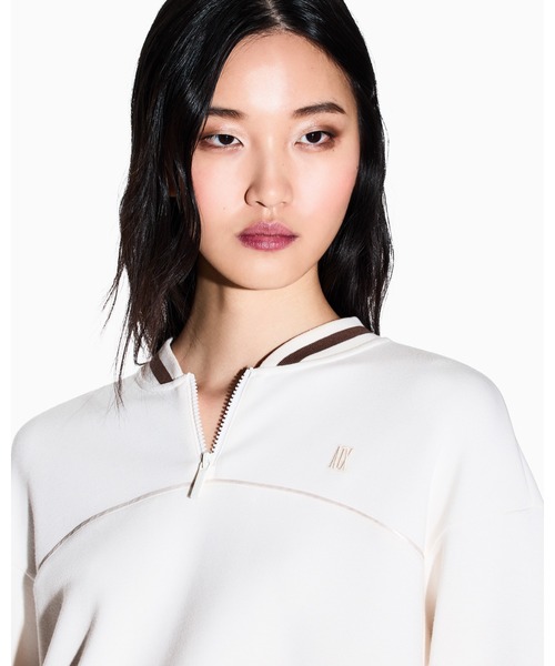 ARMANI EXCHANGE(アルマーニエクスチェンジ)の「【A|X アルマーニ エクスチェンジ】<オンライン限定>AXロゴ ハーフジップスウェットプルオーバー(スウェット・レディース・ホワイト・LARGE/MEDIUM/SMALL/X-SMALL)」の3枚目の写真