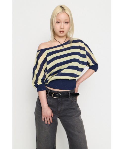 LAGUA GEM(ラグアジェム)の「DOLMAN SLEEVE SEQUINS ニット(ニット/セーター・レディース・ネイビー/グレー/ブラック・FREE)」の19枚目の写真
