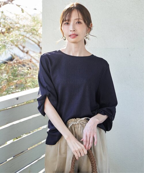 IKKA LOUNGE(イッカラウンジ)の「ジャガードホイップスリーブプルオーバー(Tシャツ/カットソー・レディース・オフホワイト/ネイビー/ミント・M/L)」の14枚目の写真
