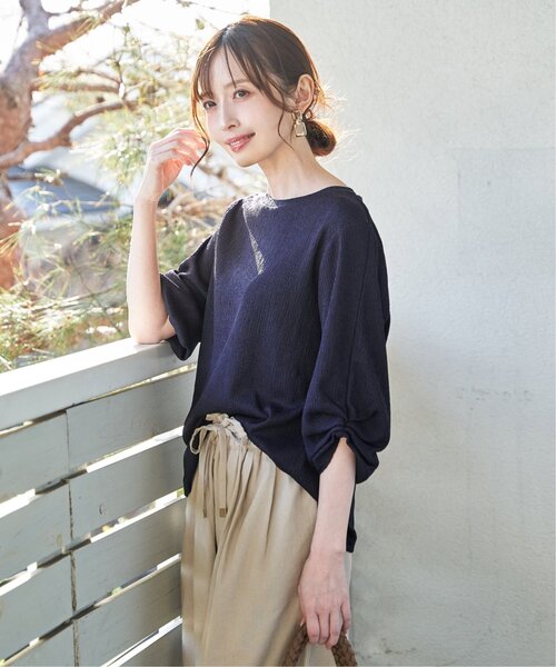 IKKA LOUNGE(イッカラウンジ)の「ジャガードホイップスリーブプルオーバー(Tシャツ/カットソー・レディース・オフホワイト/ネイビー/ミント・M/L)」の15枚目の写真