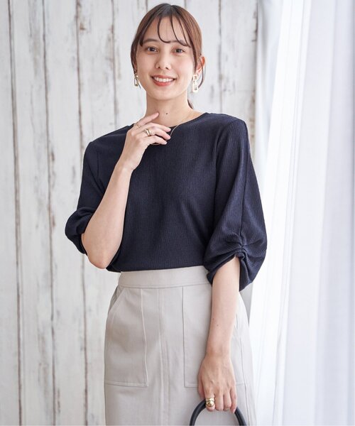 IKKA LOUNGE(イッカラウンジ)の「ジャガードホイップスリーブプルオーバー(Tシャツ/カットソー・レディース・オフホワイト/ネイビー/ミント・M/L)」の19枚目の写真