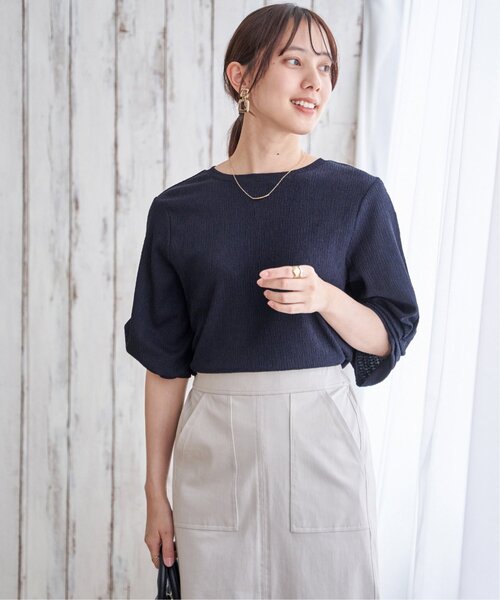 IKKA LOUNGE(イッカラウンジ)の「ジャガードホイップスリーブプルオーバー(Tシャツ/カットソー・レディース・オフホワイト/ネイビー/ミント・M/L)」の20枚目の写真