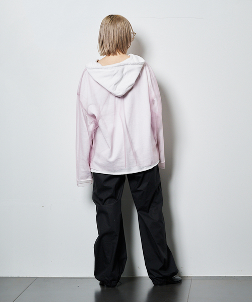 CITYSHOP(シティーショップ)の「《追加2》TULLE T-SHIRTS:ブラウス(シャツ/ブラウス・レディース・ネイビー/ピンク・FREE)」の3枚目の写真