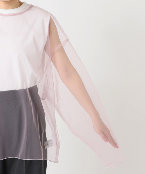 CITYSHOP(シティーショップ)の「《追加2》TULLE T-SHIRTS:ブラウス(シャツ/ブラウス・レディース・ネイビー/ピンク・FREE)」の8枚目の写真