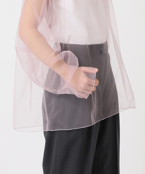 CITYSHOP(シティーショップ)の「《追加2》TULLE T-SHIRTS:ブラウス(シャツ/ブラウス・レディース・ネイビー/ピンク・FREE)」の9枚目の写真