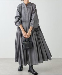 CHUL（チュル）の「バンドカラーボリュームギャザーロングワンピース（ワンピース）」