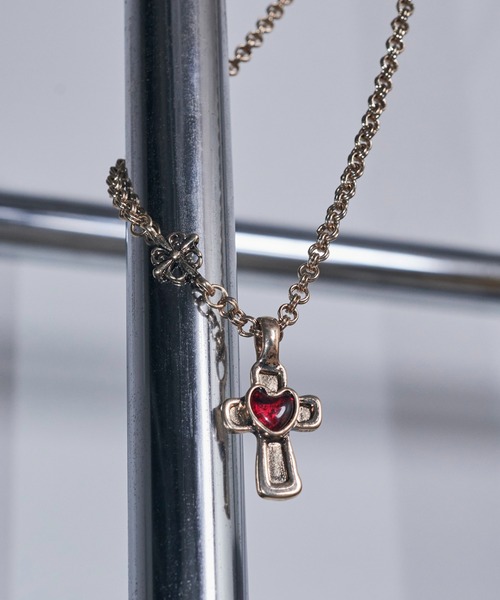 GOLDY（ゴールディ）の「ヴィンテージ ハート エンベッド クロス ネックレス（ネックレス・レディース・ゴールド系2/シルバー系1/ゴールド系1/シルバー系2・FREE）」の5枚目の写真