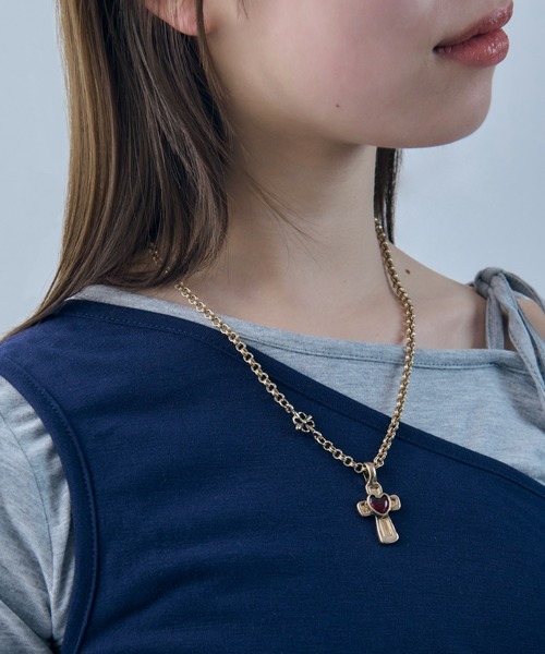 GOLDY（ゴールディ）の「ヴィンテージ ハート エンベッド クロス ネックレス（ネックレス・レディース・ゴールド系2/シルバー系1/ゴールド系1/シルバー系2・FREE）」の10枚目の写真