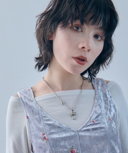 GOLDY（ゴールディ）の「ヴィンテージ ハート エンベッド クロス ネックレス（ネックレス・レディース・ゴールド系2/シルバー系1/ゴールド系1/シルバー系2・FREE）」の12枚目の写真
