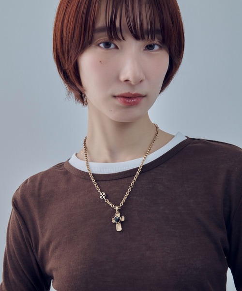 GOLDY（ゴールディ）の「ヴィンテージ ハート エンベッド クロス ネックレス（ネックレス・レディース・ゴールド系2/シルバー系1/ゴールド系1/シルバー系2・FREE）」の14枚目の写真