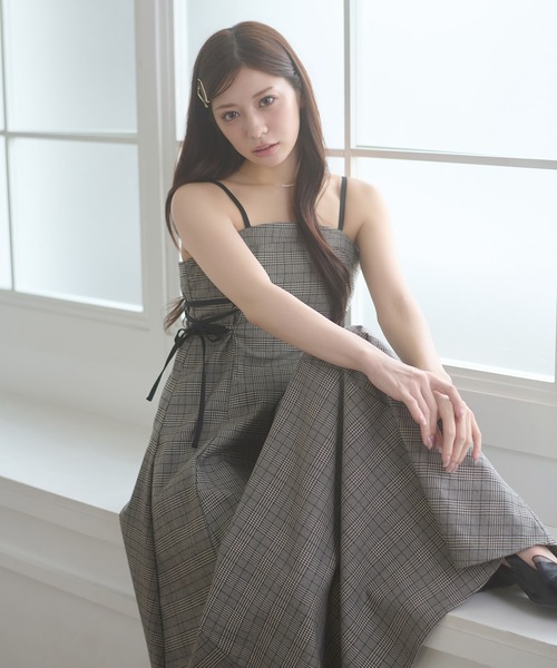 セール】side lace up camisole dress / サイドレースアップキャミ