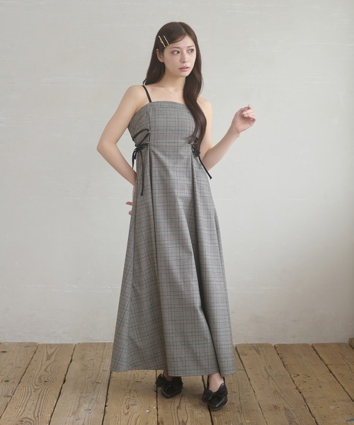 Ambre Neige(アンブルネージュ)の「side lace up camisole dress / サイドレースアップキャミワンピース(ワンピース・レディース・ブラック/グレー系その他/ブラウン系その他/ブラック系その他・FREE)」の7枚目の写真