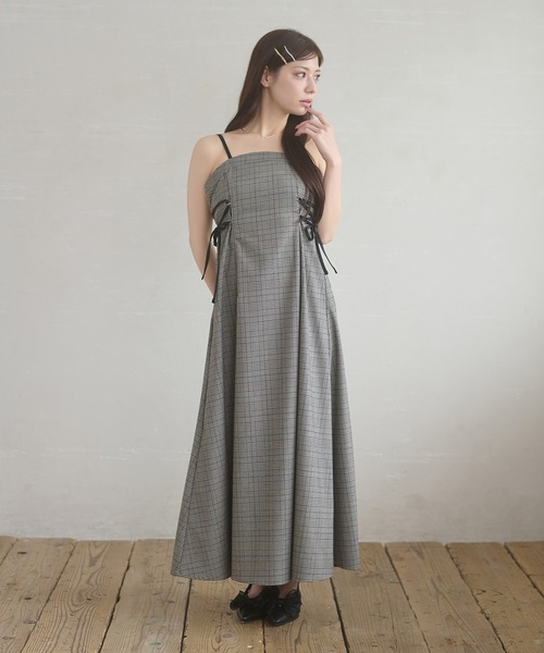 Ambre Neige(アンブルネージュ)の「side lace up camisole dress / サイドレースアップキャミワンピース(ワンピース・レディース・ブラック/グレー系その他/ブラウン系その他/ブラック系その他・FREE)」の9枚目の写真