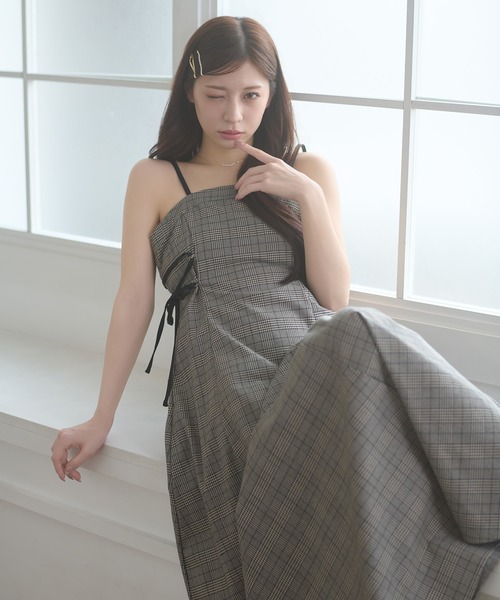 Ambre Neige(アンブルネージュ)の「side lace up camisole dress / サイドレースアップキャミワンピース(ワンピース・レディース・ブラック/グレー系その他/ブラウン系その他/ブラック系その他・FREE)」の6枚目の写真