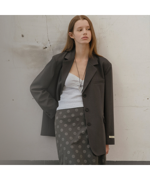 Classic notched single jacket [TISP06JK02]_Gray
