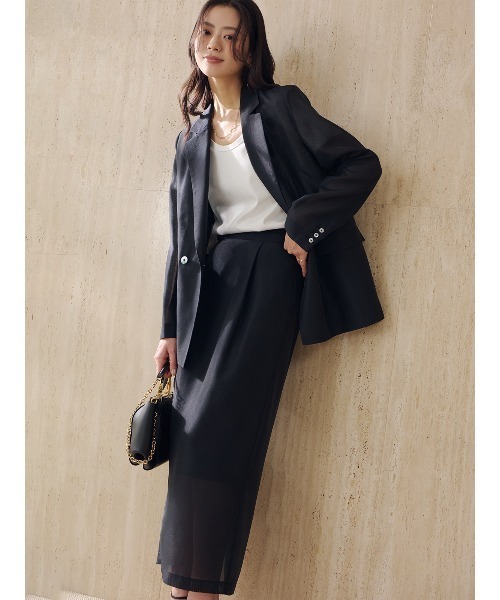 anuans（アニュアンス）の「エアリーシアーダブルジャケット（テーラードジャケット・レディース・アイボリー/ブラック/サックスブルー/ピンク・SMALL/MEDIUM）」の17枚目の写真