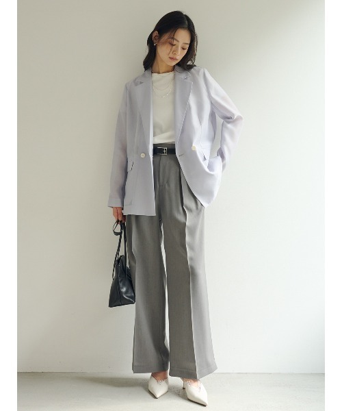 anuans（アニュアンス）の「エアリーシアーダブルジャケット（テーラードジャケット・レディース・アイボリー/ブラック/サックスブルー/ピンク・SMALL/MEDIUM）」の18枚目の写真