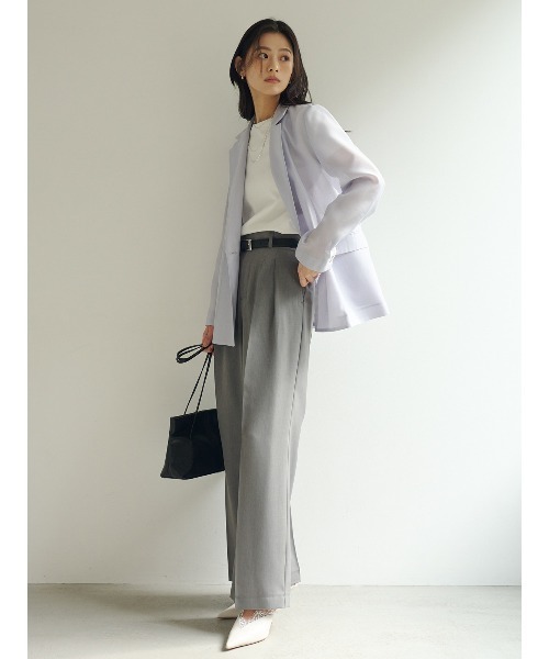 anuans（アニュアンス）の「エアリーシアーダブルジャケット（テーラードジャケット・レディース・アイボリー/ブラック/サックスブルー/ピンク・SMALL/MEDIUM）」の19枚目の写真