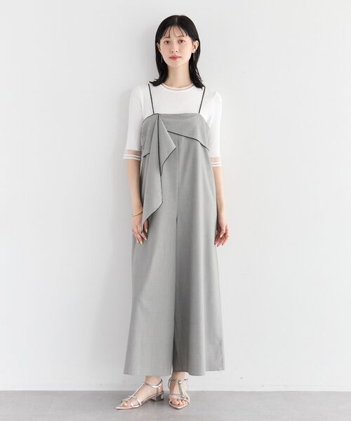YECCA VECCA(イェッカヴェッカ)の「ラッフルキャミオールインワン(サロペット/オーバーオール・レディース・ブラック/グレー・FREE)」の14枚目の写真