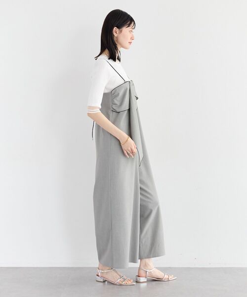 YECCA VECCA(イェッカヴェッカ)の「ラッフルキャミオールインワン(サロペット/オーバーオール・レディース・ブラック/グレー・FREE)」の16枚目の写真
